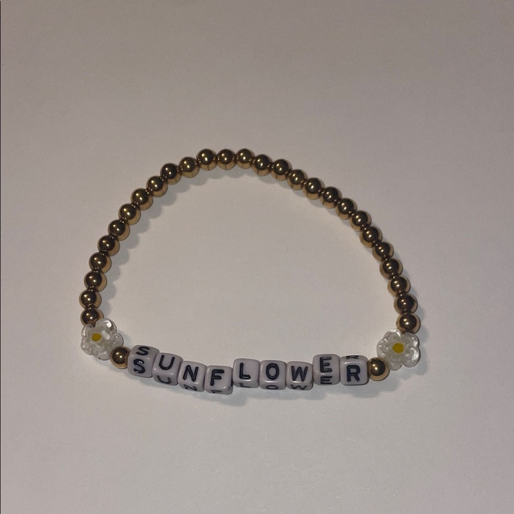 Gold Beaded Sunflower Bracelet
